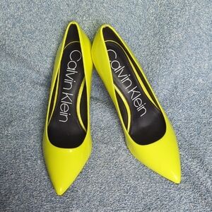 Calvin Klein Neon Yellow Heels